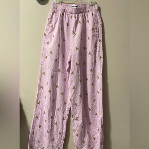 Harlow Pink Striped Teddy Print Pajama Pants